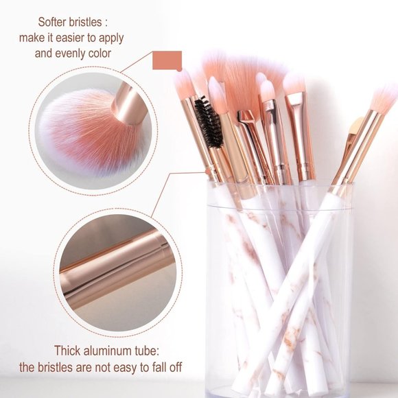 16PCs Marble Makeup Brushes Set Premium Synthetic Face Eye Lip Make Up Brush - Picture 5 of 16